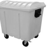 Container Lixo 1000L Coleta C/ Rodas Branca