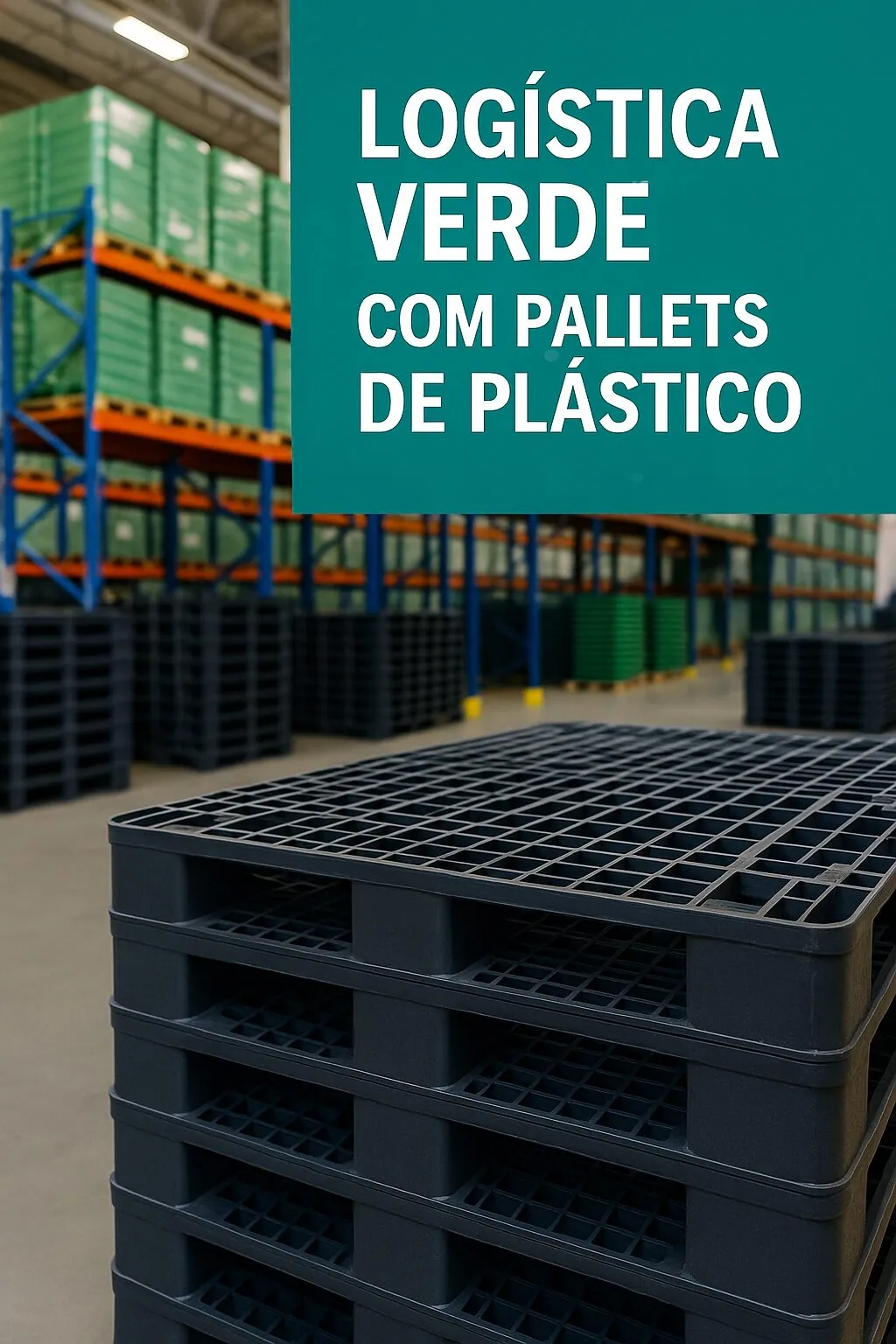 Pallet de plástico sustentável verde da EkoPalete — fabricado em plástico reciclado para logística verde