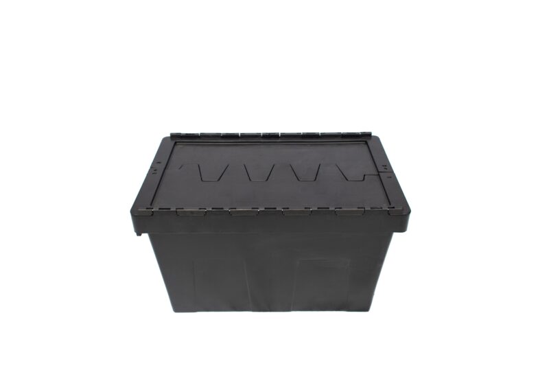 Caixa plástica fechada tampa dobravel 33x26x47 — EkoPalete
