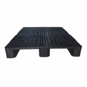 Pallet Plástico Eko 1210-3 Vazado em porta-pallet · capacidade 1.000 kg em rack · ABNT NBR 16242:2020
