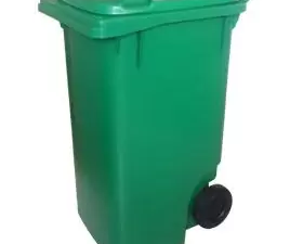 Lixeira carrinho coletor 240L EkoPalete verde com 2 rodas, vista frontal