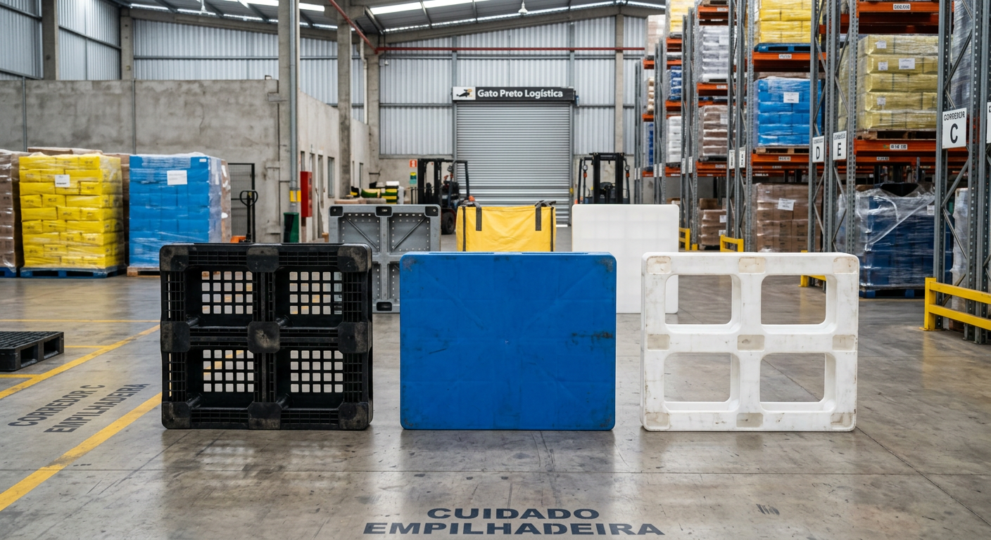 Tipos de pallet plástico industrial brasileiro · catálogo EkoPalete 96 modelos · padrões PBR Euro 109 e câmara fria · 19 anos no nicho
