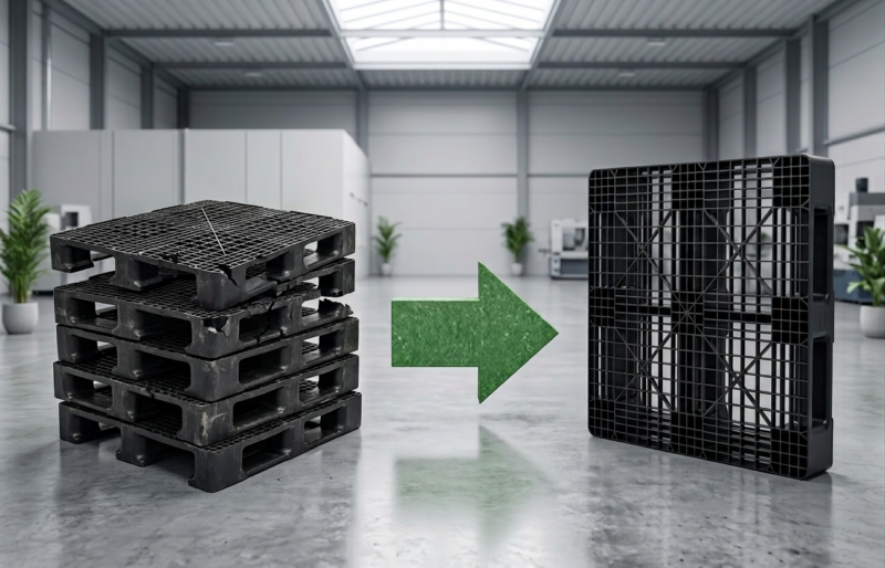 7:1 Programa Troca da EkoPalete: sete pallets plásticos quebrados de qualquer fabricante trocados por um pallet novo equivalente