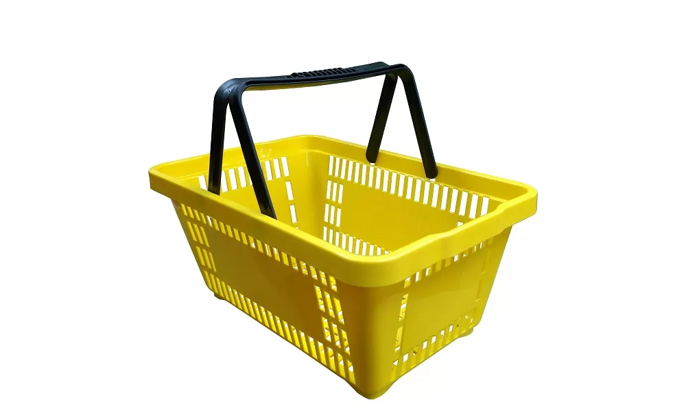 Cesta plástica de supermercado 45x29x20 EkoPalete amarela