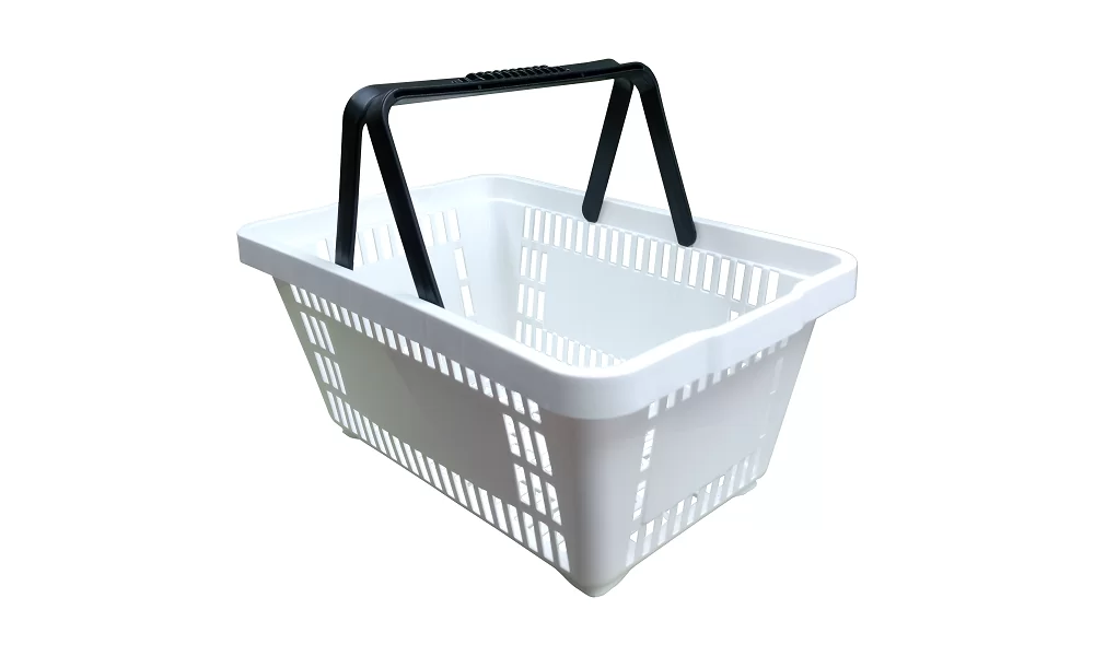 Cesta plástica de supermercado 45x29x20 EkoPalete branca
