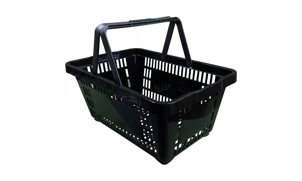 Cesta plástica de supermercado 45x29x20 EkoPalete preta