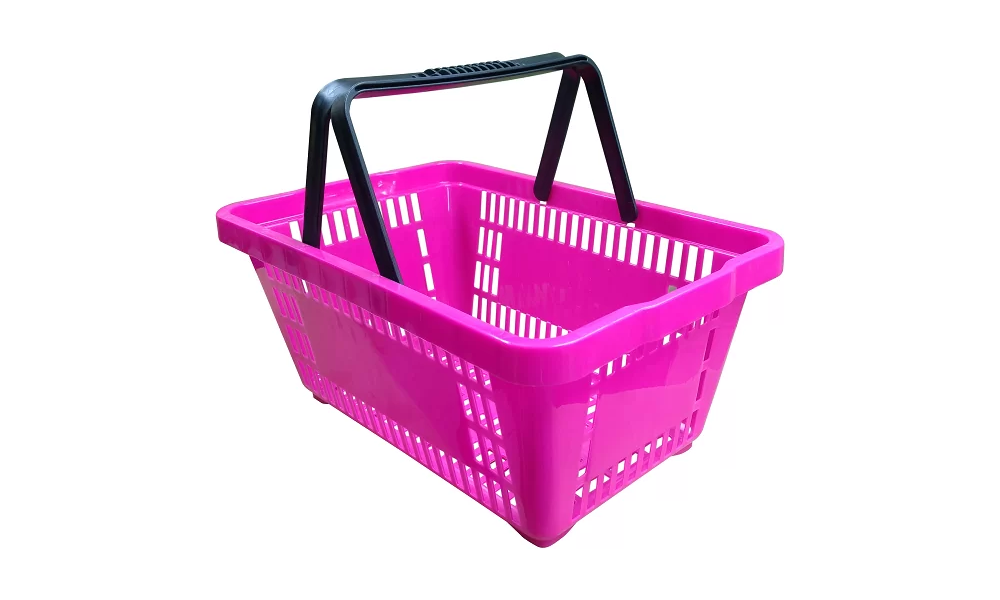 Cesta plástica de supermercado 45x29x20 EkoPalete rosa