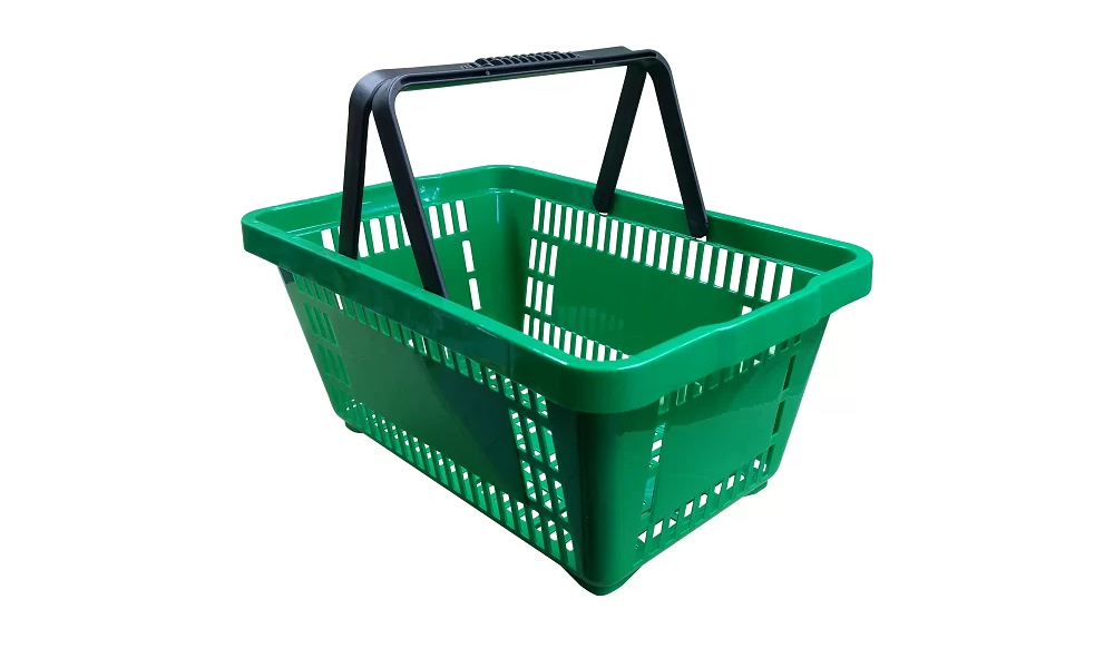 Cesta plástica de supermercado 45x29x20 EkoPalete verde