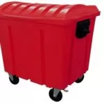 Container Lixo 1000L Coleta C/ Rodas Vermelho